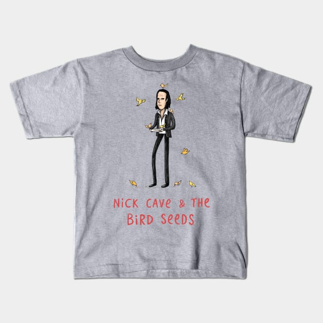 Nick Cave & The Bird Seeds Kids T-Shirt by Sophie Corrigan